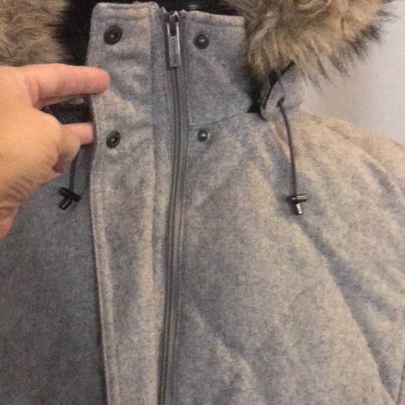 LANDS END 🆕 *NWOT* FAUX FUR DOWN VEST LIGHT GREY HEATHER Size 3X / 24W-26W - Picture 4 of 11
